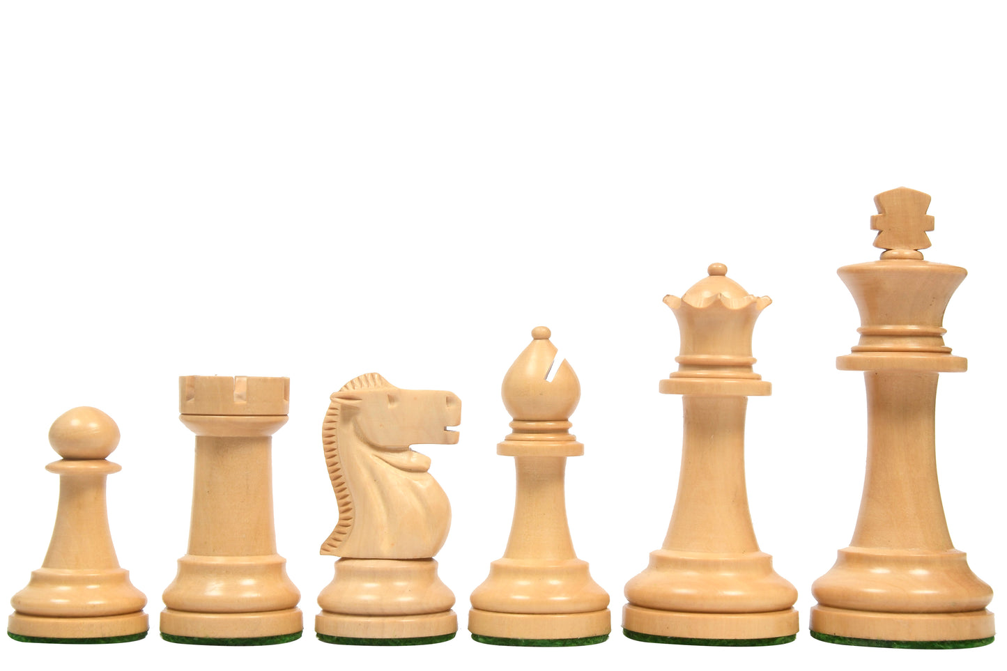 The Canadian Staunton Series Chess Pieces in Ebonized Boxwood / Natural Boxwood - 3.3" King