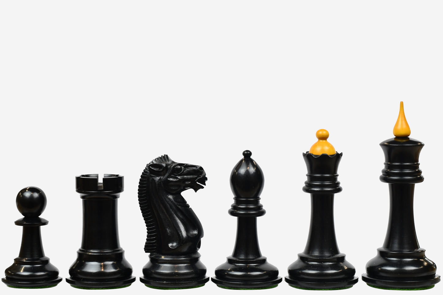 Reproduced 1940 Soviet Club Chess Pieces in Ebony / Antiqued Box wood - 4" King
