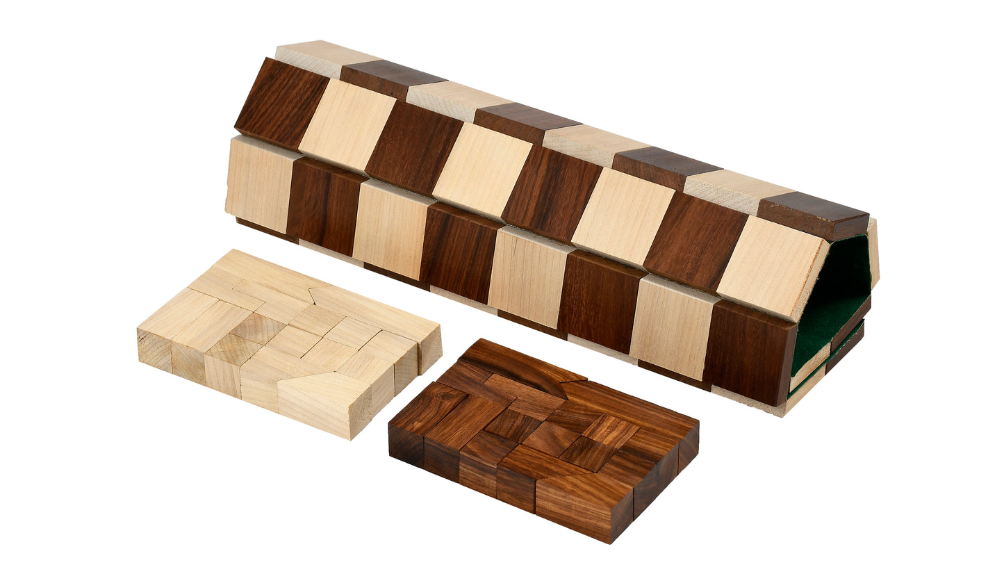 Reproduced Minimalist Chess Pieces in Sheesham & Boxwood - 2.79" King
