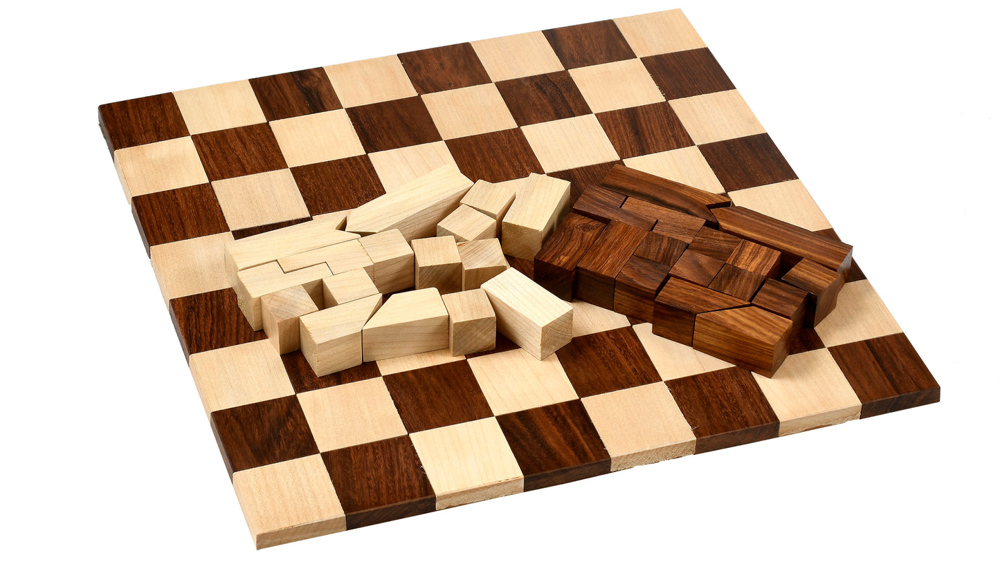 Reproduced Minimalist Chess Pieces in Sheesham & Boxwood - 2.79" King