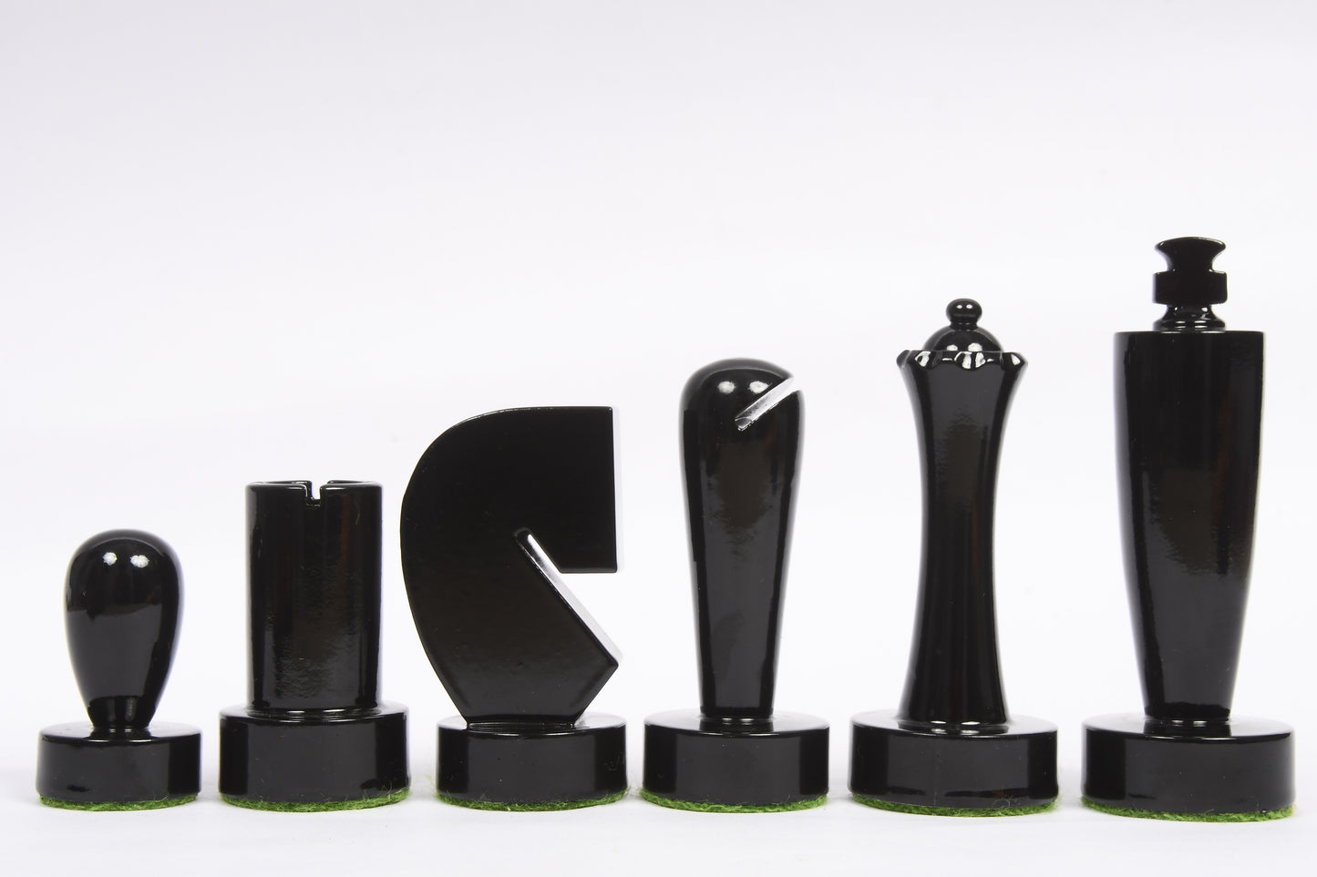 Berliner Series Modern Minimalist Chess Pieces in Red and Black Painted Box Wood - 3.7" King