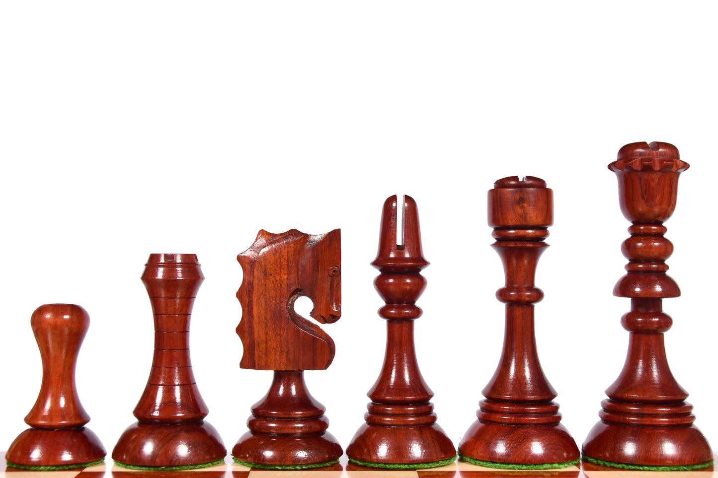 Reproduced Historic 1929 Barcelona "Joc Catalan" Chess Pieces in Bud Rose Wood & Box Wood - 4.3" King