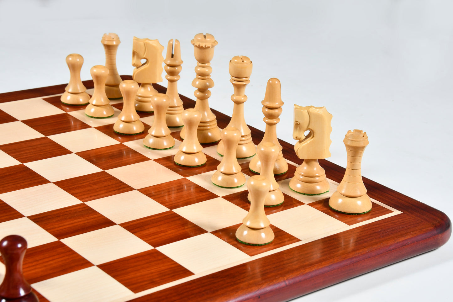 Reproduced Historic 1929 Barcelona "Joc Catalan" Chess Pieces in Bud Rose Wood & Box Wood - 4.3" King