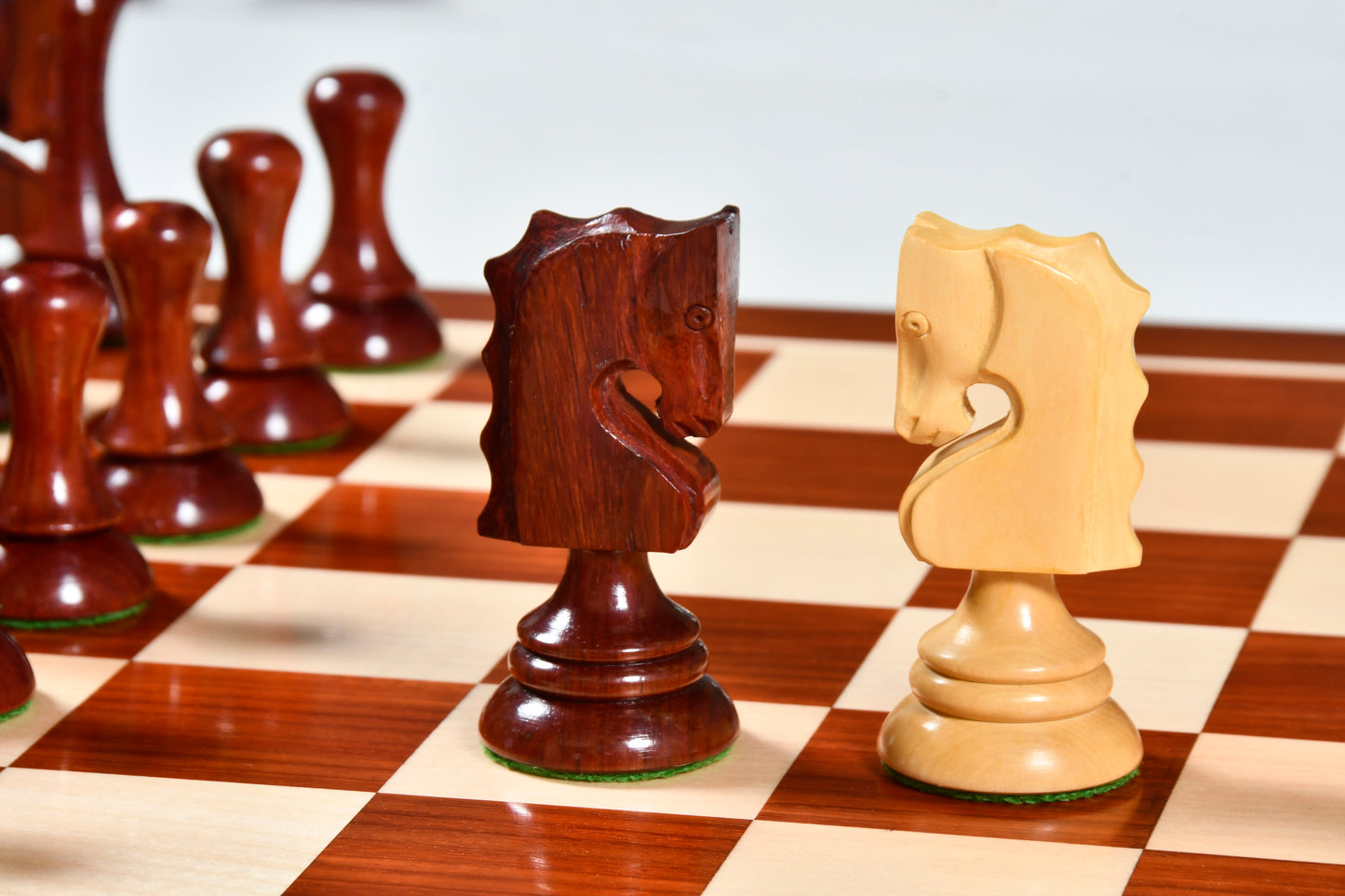 Reproduced Historic 1929 Barcelona "Joc Catalan" Chess Pieces in Bud Rose Wood & Box Wood - 4.3" King