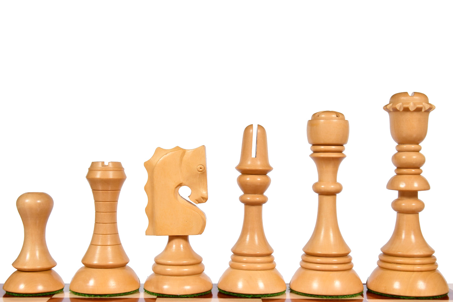 Reproduced Historic 1929 Barcelona "Joc Catalan" Chess Pieces in Bud Rose Wood & Box Wood - 4.3" King