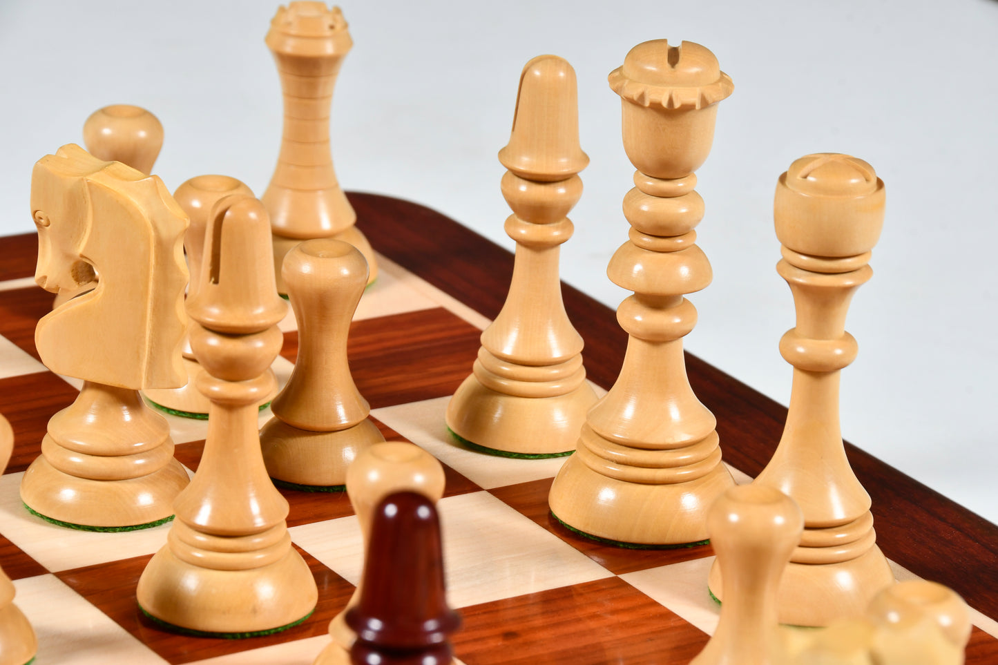 Reproduced Historic 1929 Barcelona "Joc Catalan" Chess Pieces in Bud Rose Wood & Box Wood - 4.3" King