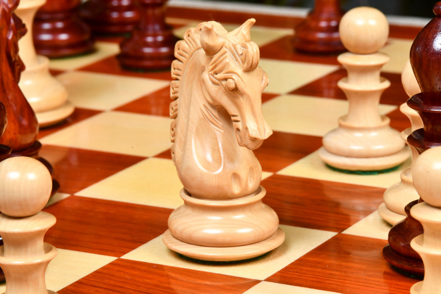 The Hurricane Series Staunton Luxury Chess Pieces Bud Rose & Box Wood - 4.7" King
