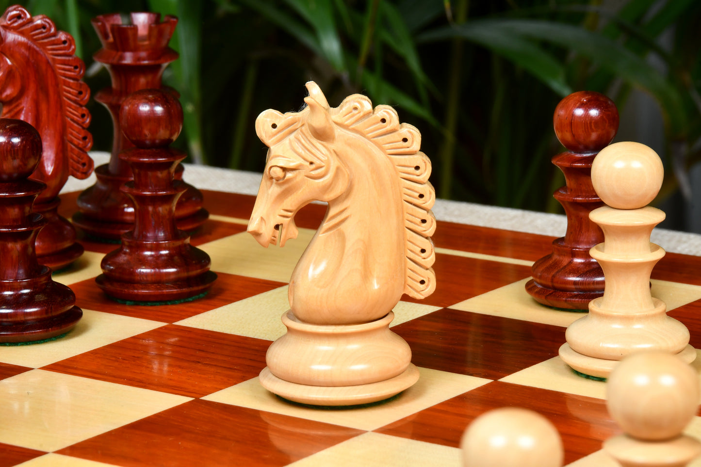 The Hurricane Series Staunton Luxury Chess Pieces Bud Rose & Box Wood - 4.7" King