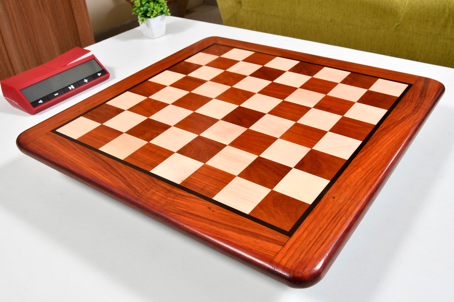Wooden Chess Board Blood Red Bud Rose Wood 18" - 45 mm