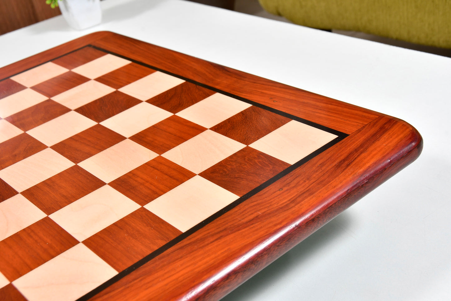 Wooden Chess Board Blood Red Bud Rose Wood 18" - 45 mm