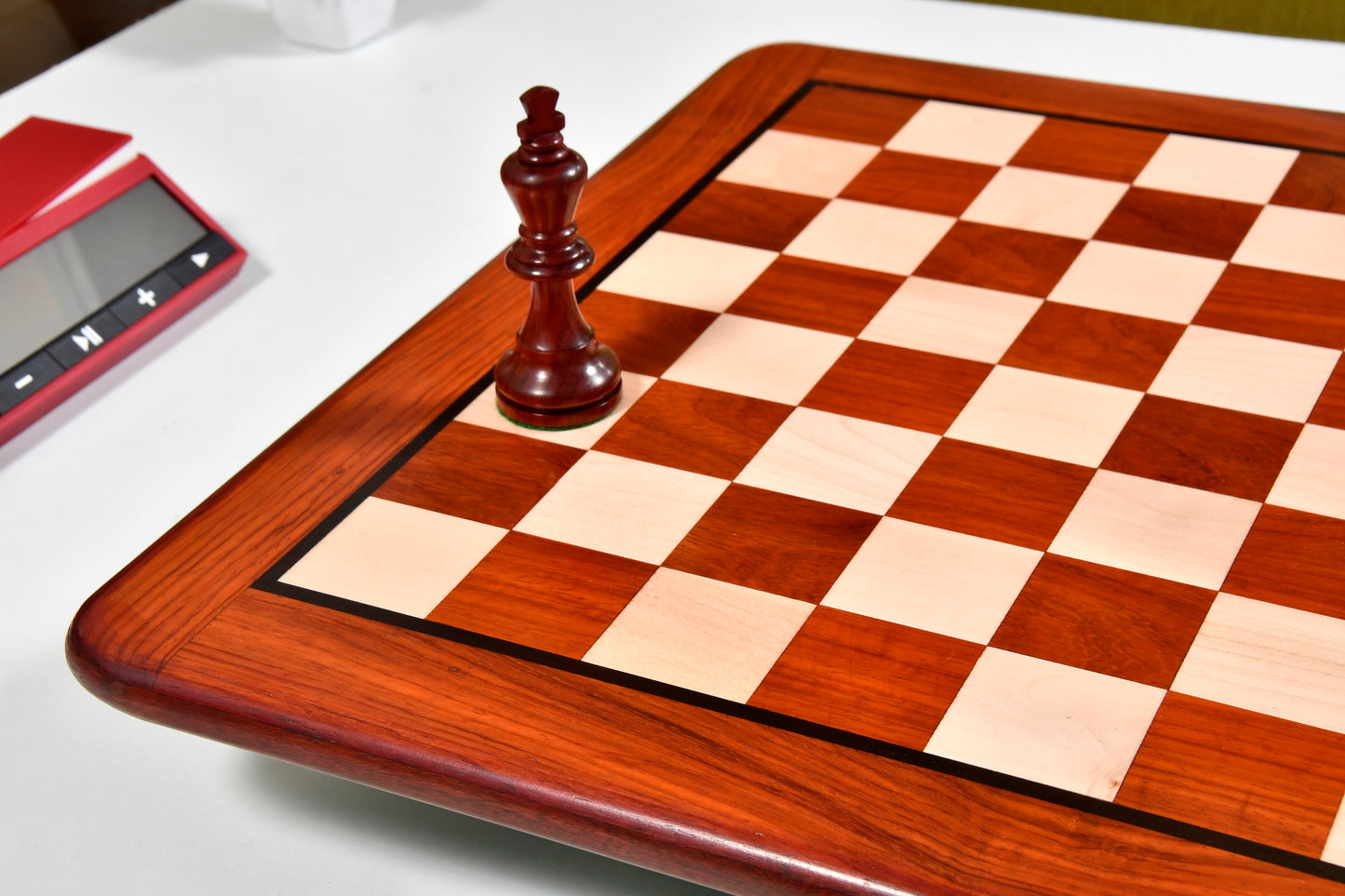 Wooden Chess Board Blood Red Bud Rose Wood 18" - 45 mm