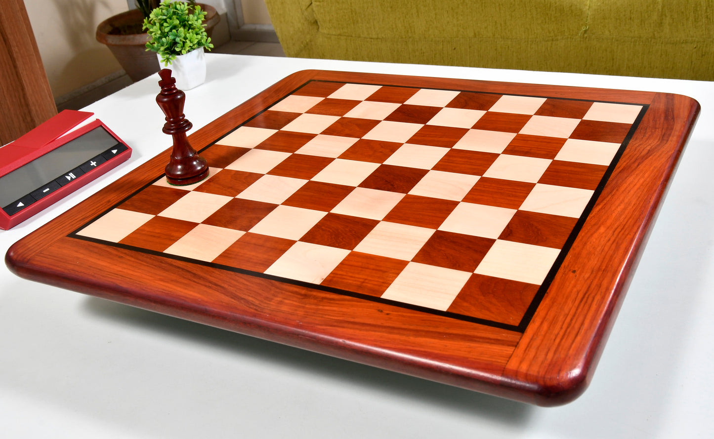 Wooden Chess Board Blood Red Bud Rose Wood 18" - 45 mm