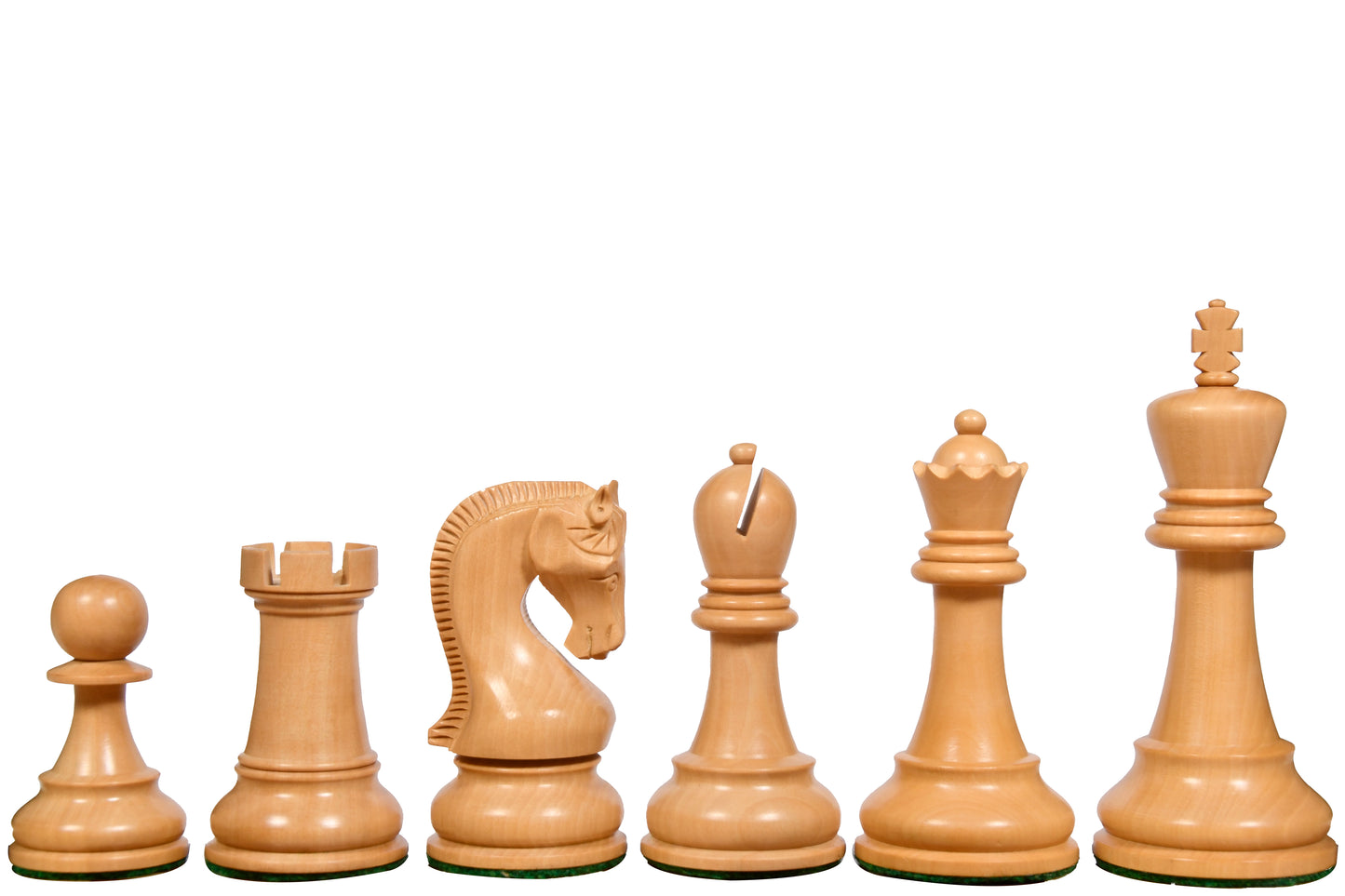 The Leningrad Club-Sized Wooden Chess Pieces in Sheesham Wood (Golden Rosewood) & Boxwood- 4.0" King