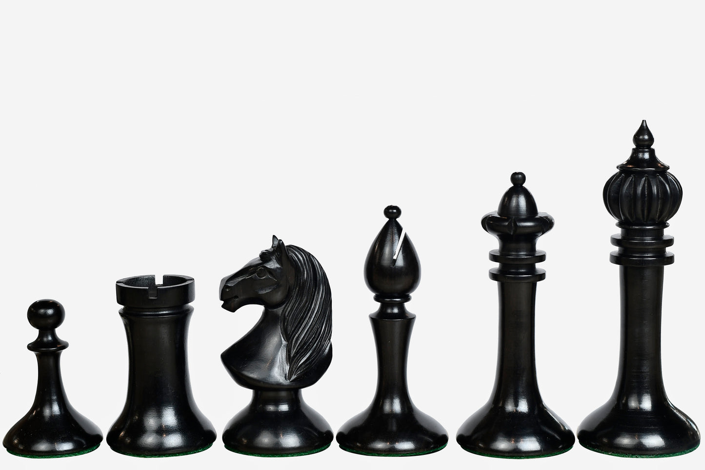 Reproduced 1910 Circa Lasker–Schlechter World Championship Chessmen in Genuine Ebony Wood & Boxwood - 4.5" King