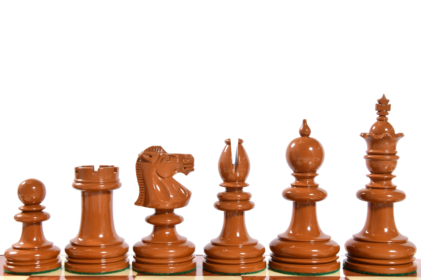 Exclusive Repro William Hallett High Class Chess Pieces in Golden Dyed & Boxwood Wood - 4.0"