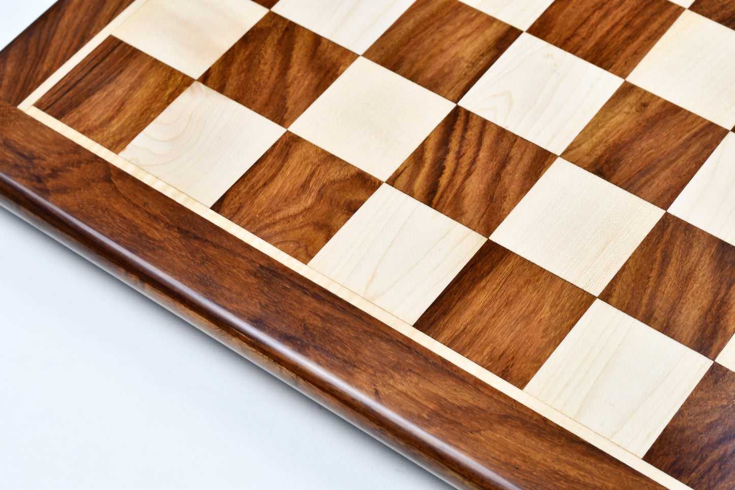 Chess Board Wooden Sheesham Golden Brown Wood 17" - 45 mm