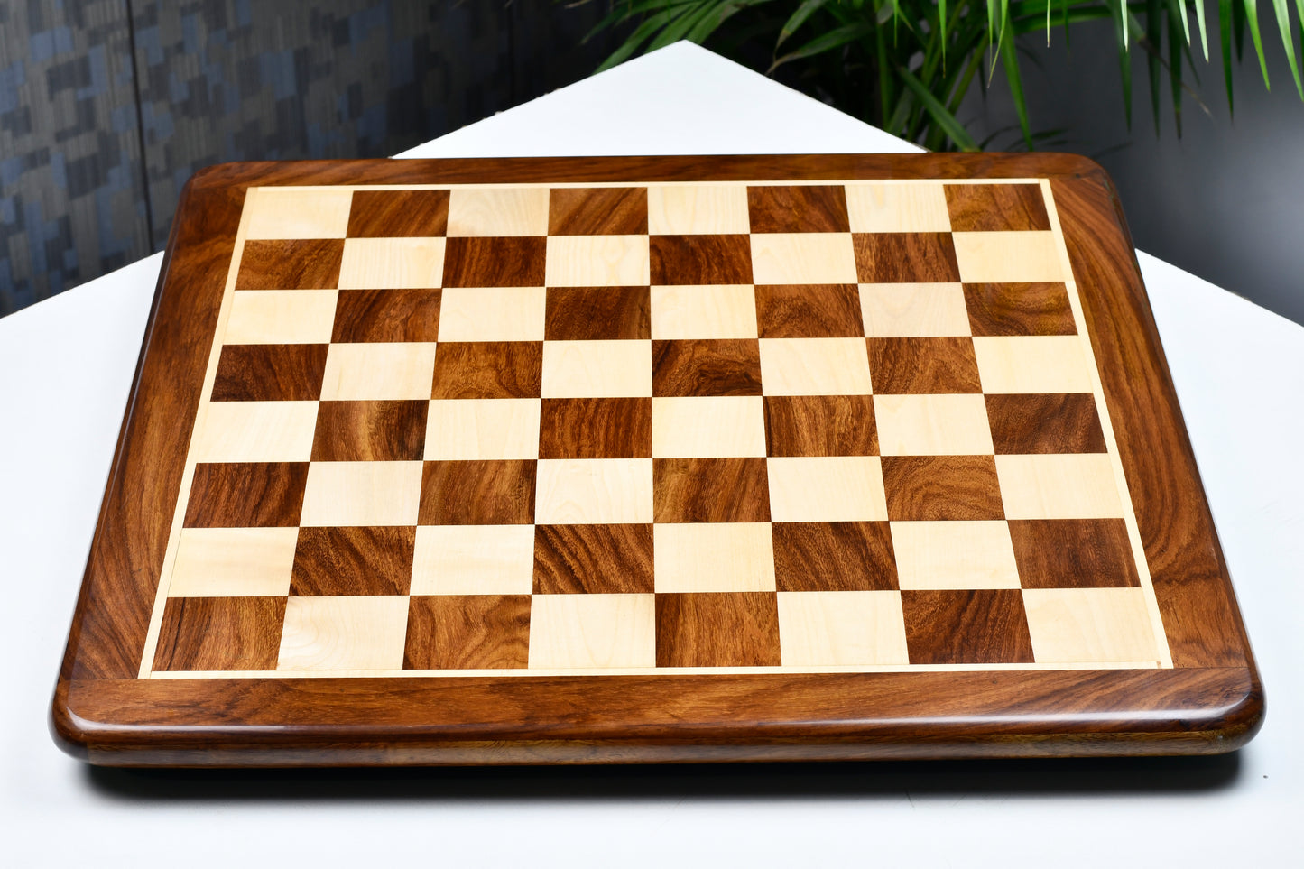 Chess Board Wooden Sheesham Golden Brown Wood 17" - 45 mm