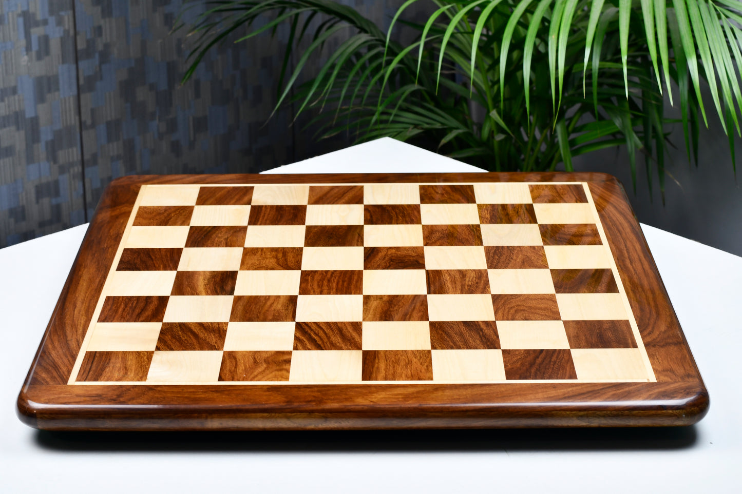 Chess Board Wooden Sheesham Golden Brown Wood 17" - 45 mm
