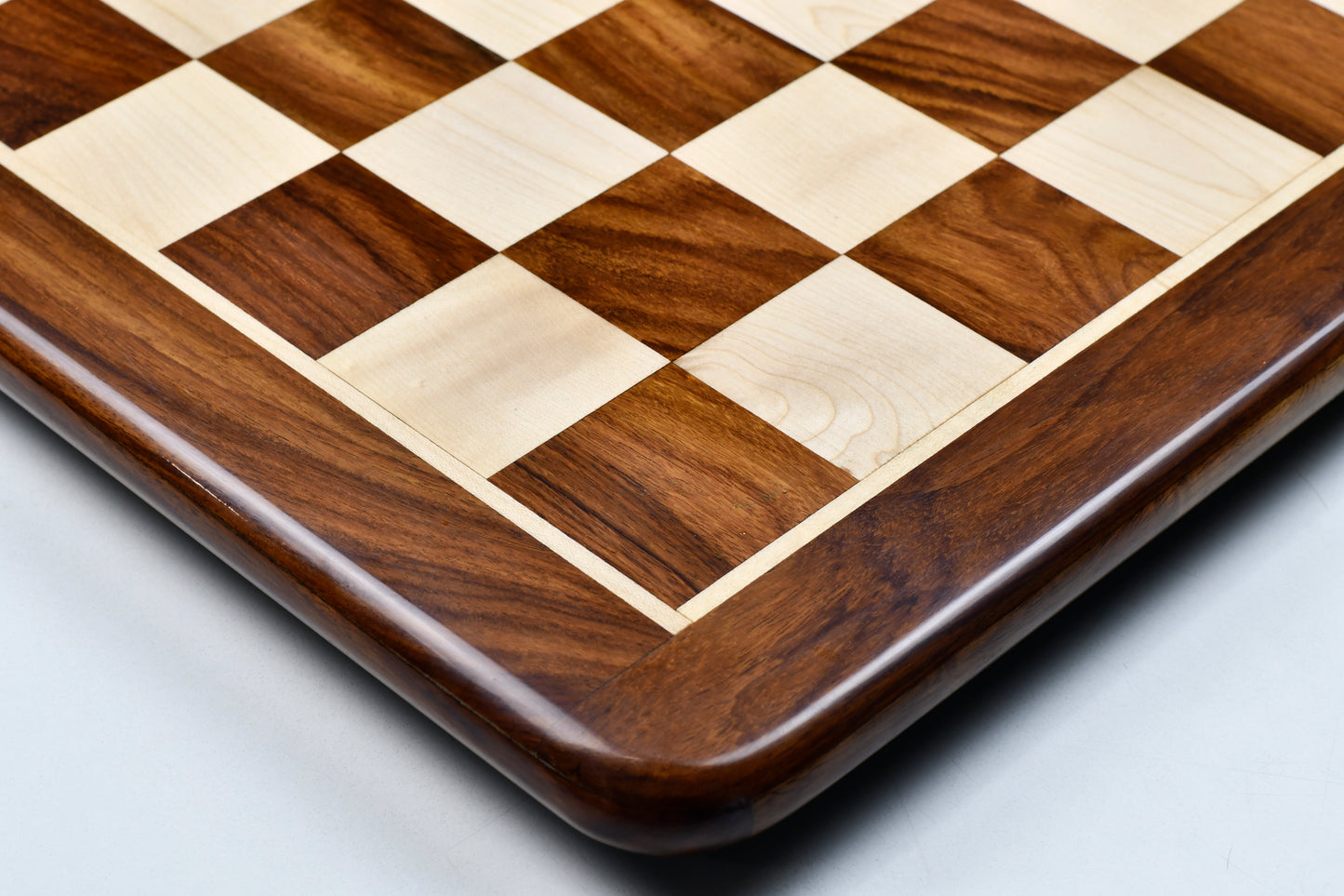 Chess Board Wooden Sheesham Golden Brown Wood 17" - 45 mm