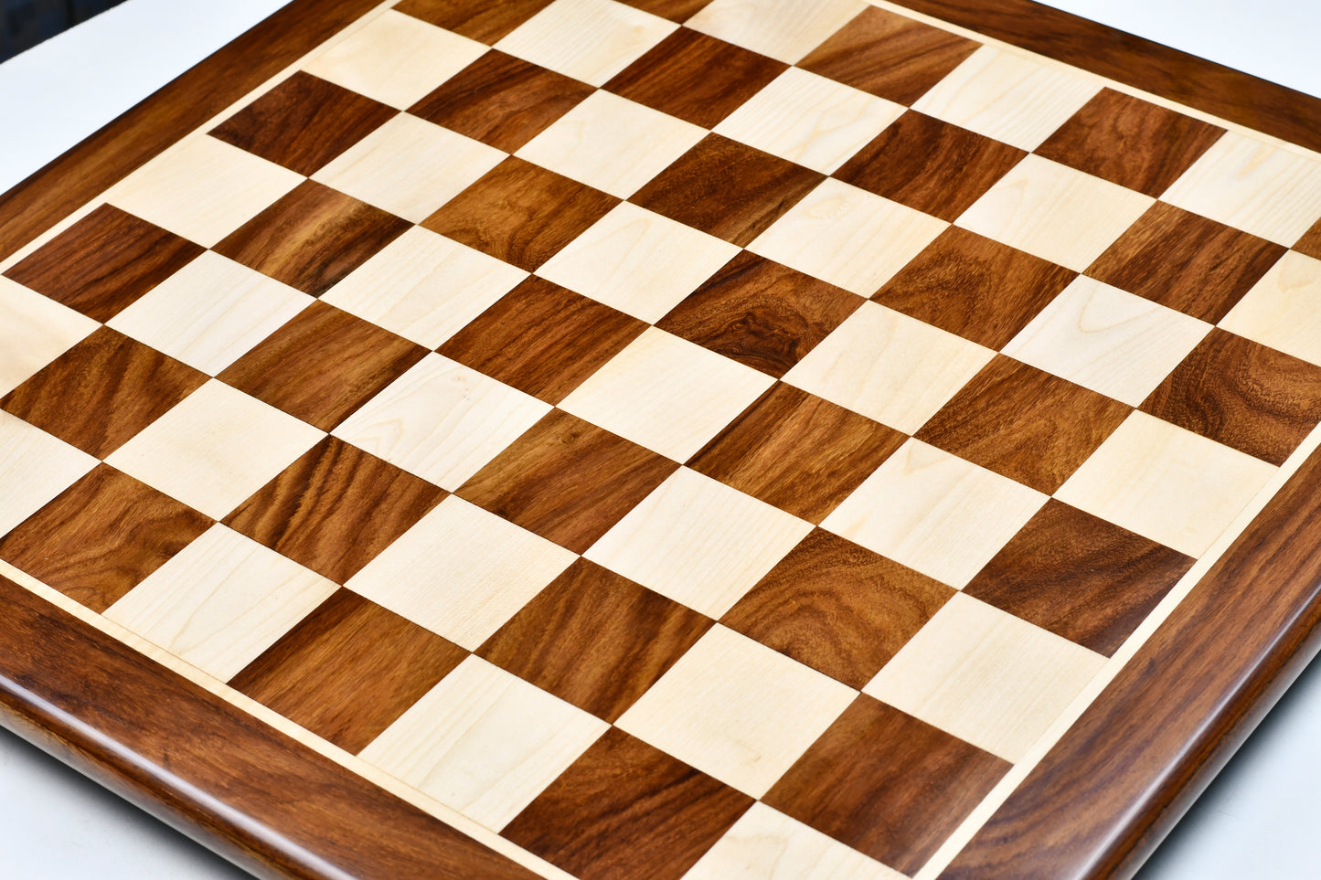 Chess Board Wooden Sheesham Golden Brown Wood 17" - 45 mm