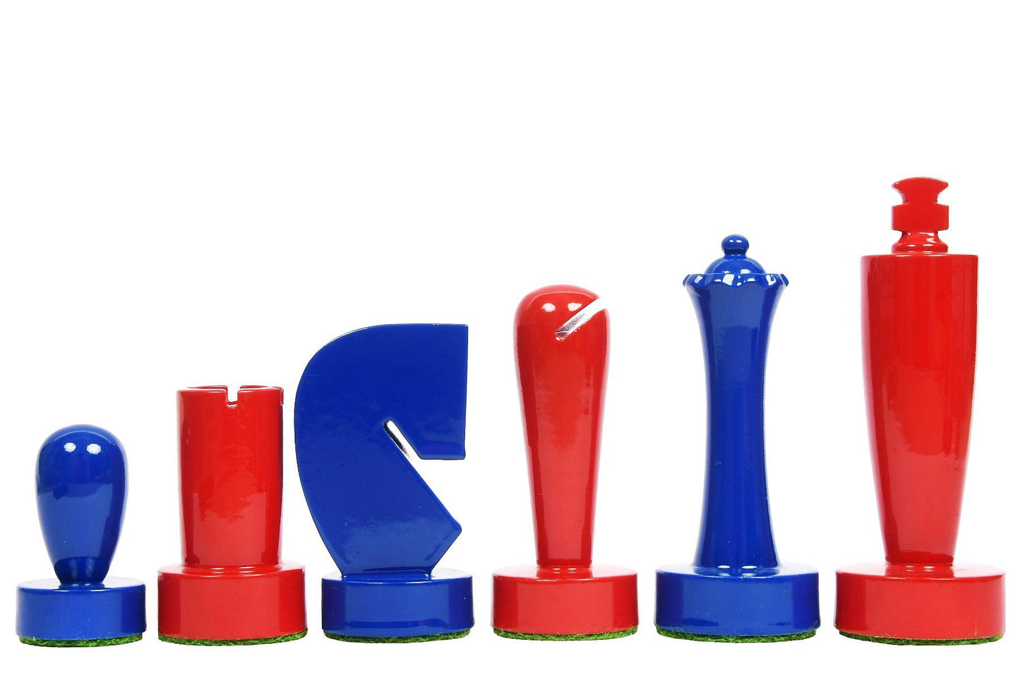 Berliner Series Modern Minimalist Chess Pieces in Painted Box Wood - 3.7" King