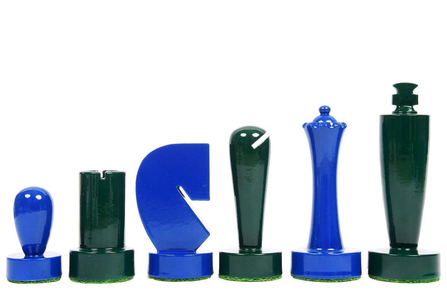Berliner Series Modern Minimalist Chess Pieces in Painted Box Wood - 3.7" King