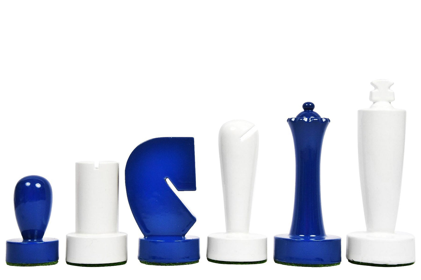 Berliner Series Modern Minimalist Chess Pieces in Painted Box Wood - 3.7" King