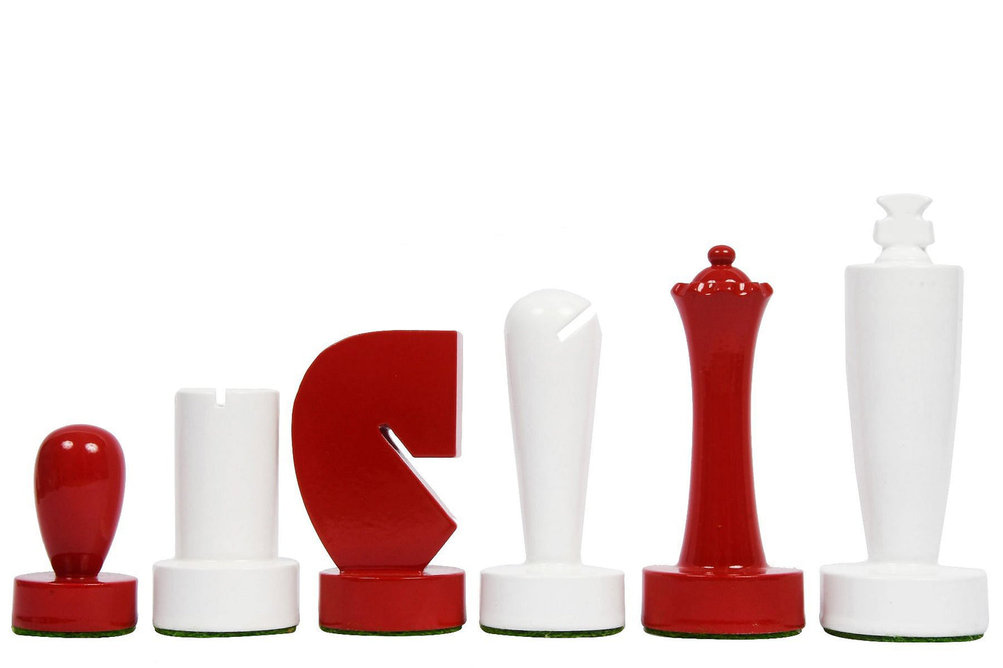 Berliner Series Modern Minimalist Chess Pieces in Painted Box Wood - 3.7" King