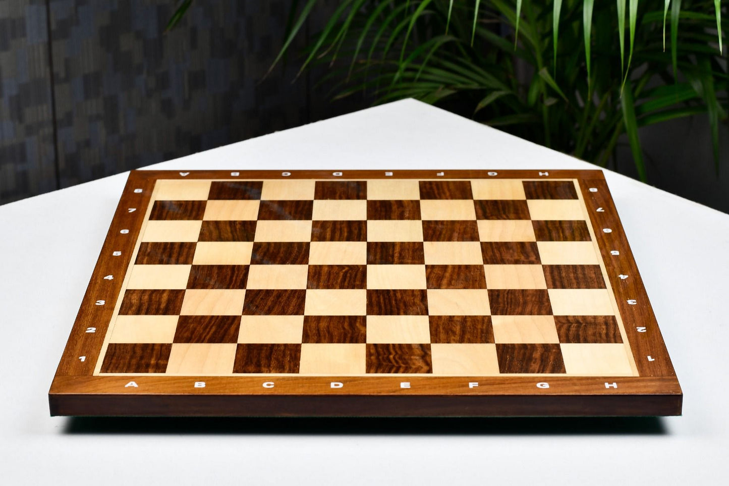 Solid Wood Chess Board with Notation in Sheesham & Maple Wood - 14.5" - 37mm