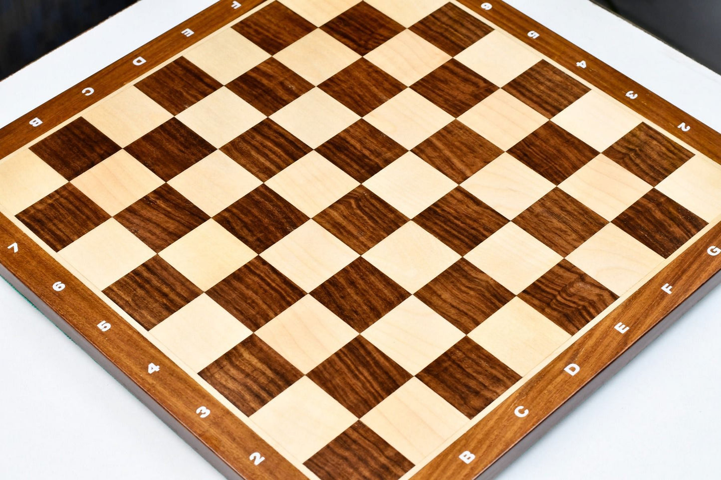 Solid Wood Chess Board with Notation in Sheesham & Maple Wood - 14.5" - 37mm