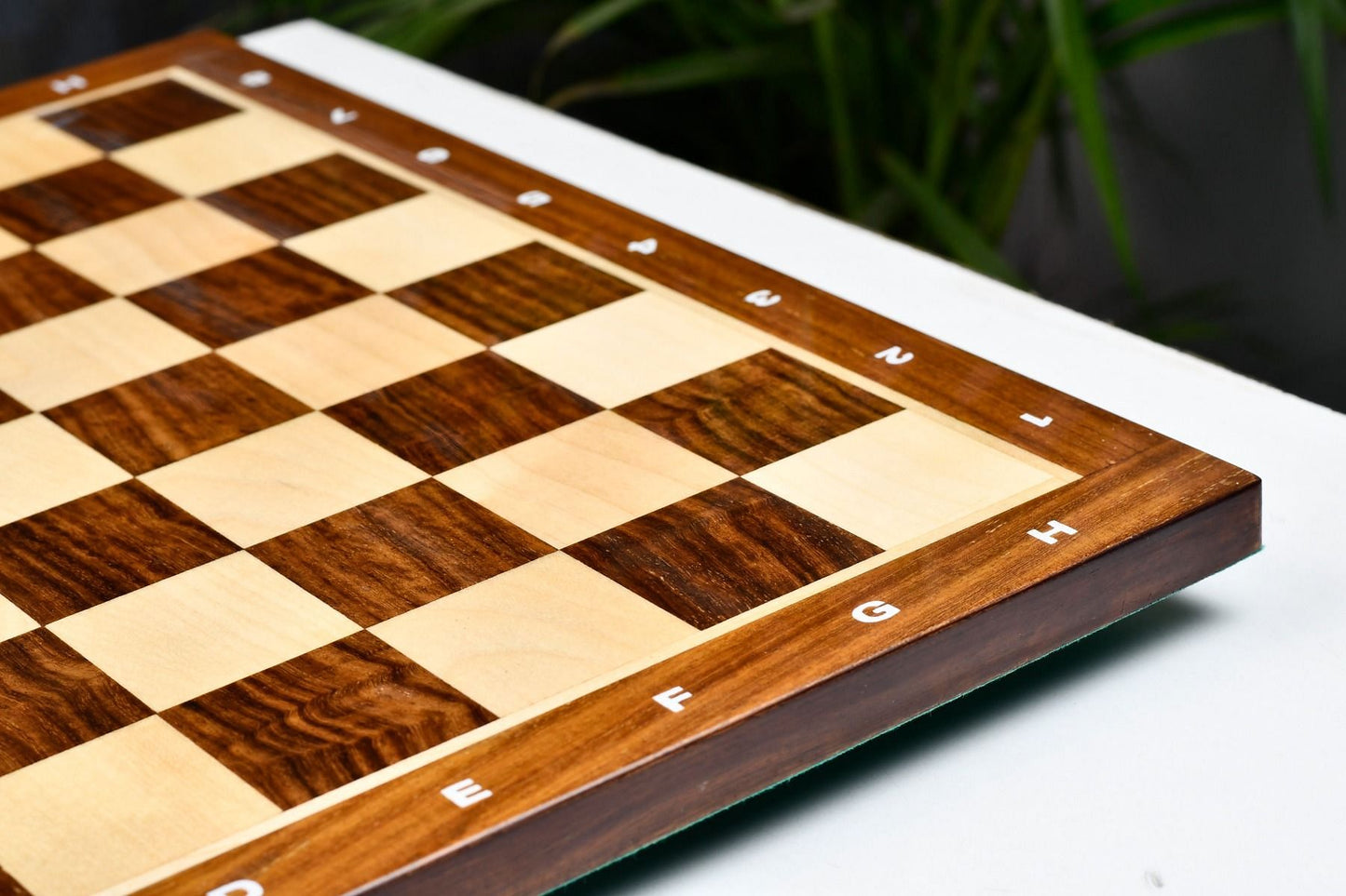 Solid Wood Chess Board with Notation in Sheesham & Maple Wood - 14.5" - 37mm