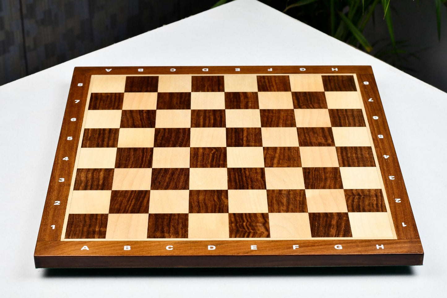 Solid Wood Chess Board with Notation in Sheesham & Maple Wood - 14.5" - 37mm