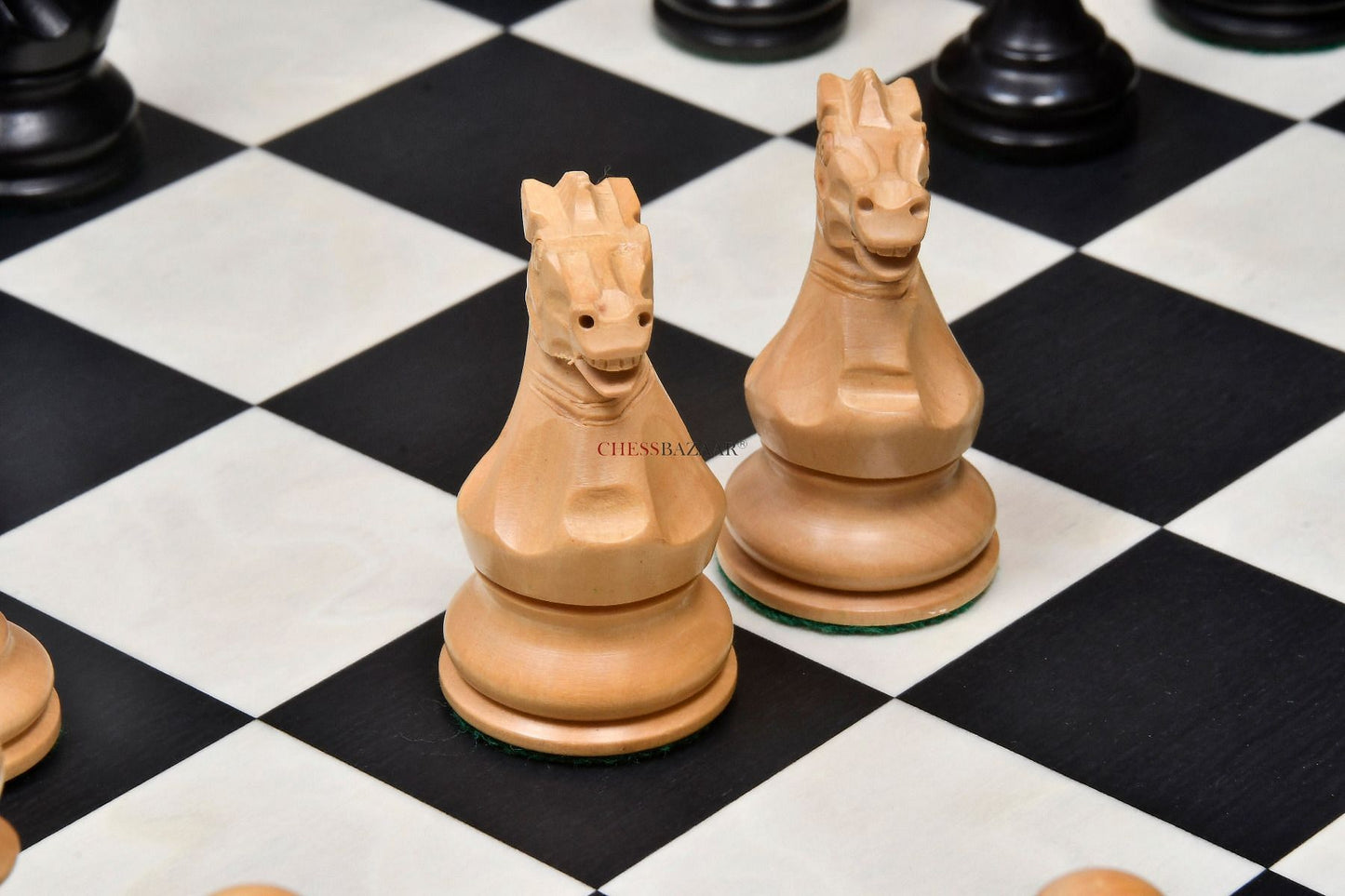 The Professional Series Tournament Staunton Weighted Chess Pieces in Ebonized and Boxwood - 3.8" King