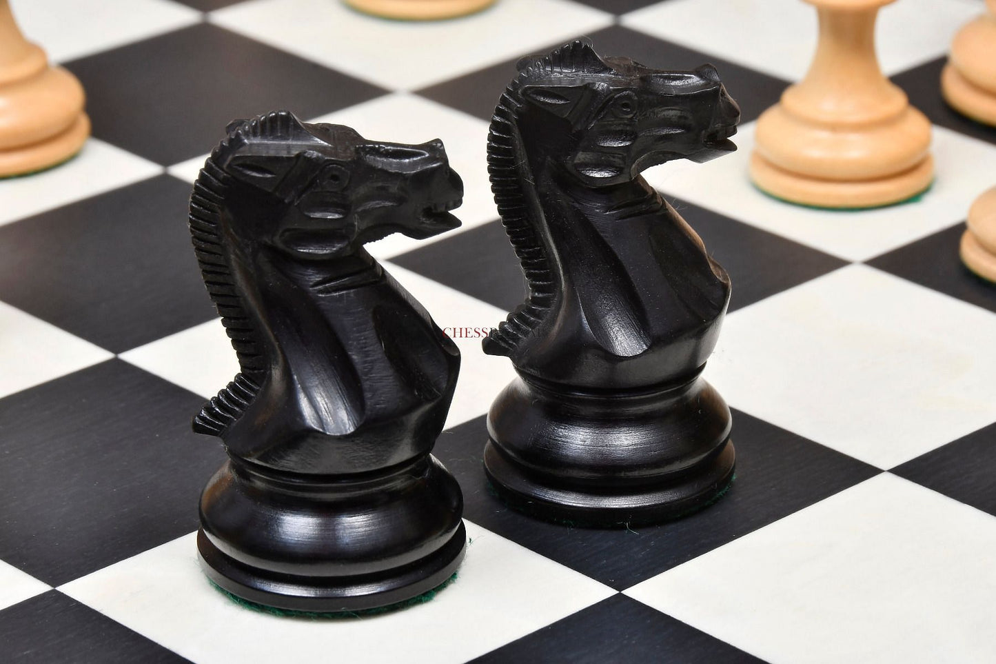 The Professional Series Tournament Staunton Weighted Chess Pieces in Ebonized and Boxwood - 3.8" King