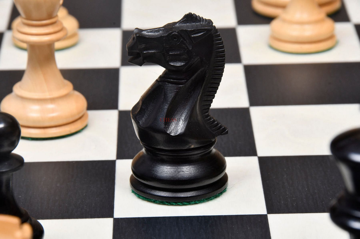 The Professional Series Tournament Staunton Weighted Chess Pieces in Ebonized and Boxwood - 3.8" King