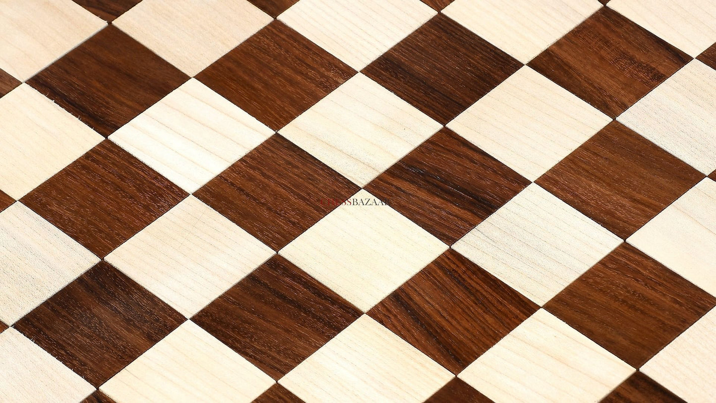 Solid Wood Chess Board in Sheesham & Box Wood - 14.5" - 37mm
