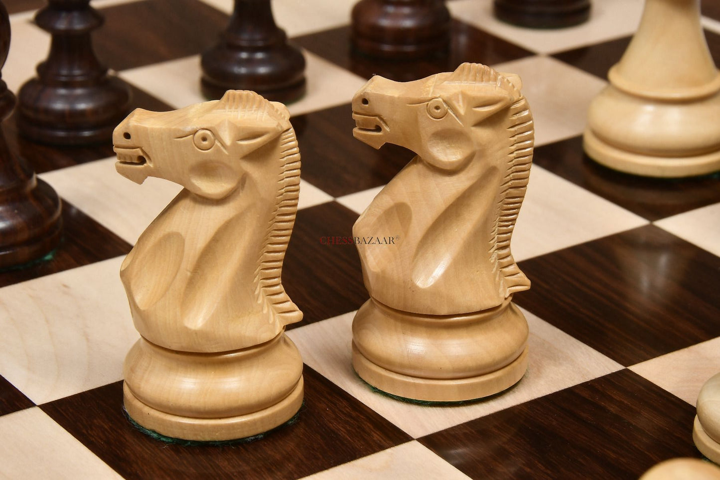 The American Staunton Series Weighted Tournament Chess Pieces in Rosewood & Box Wood - 4.1" King