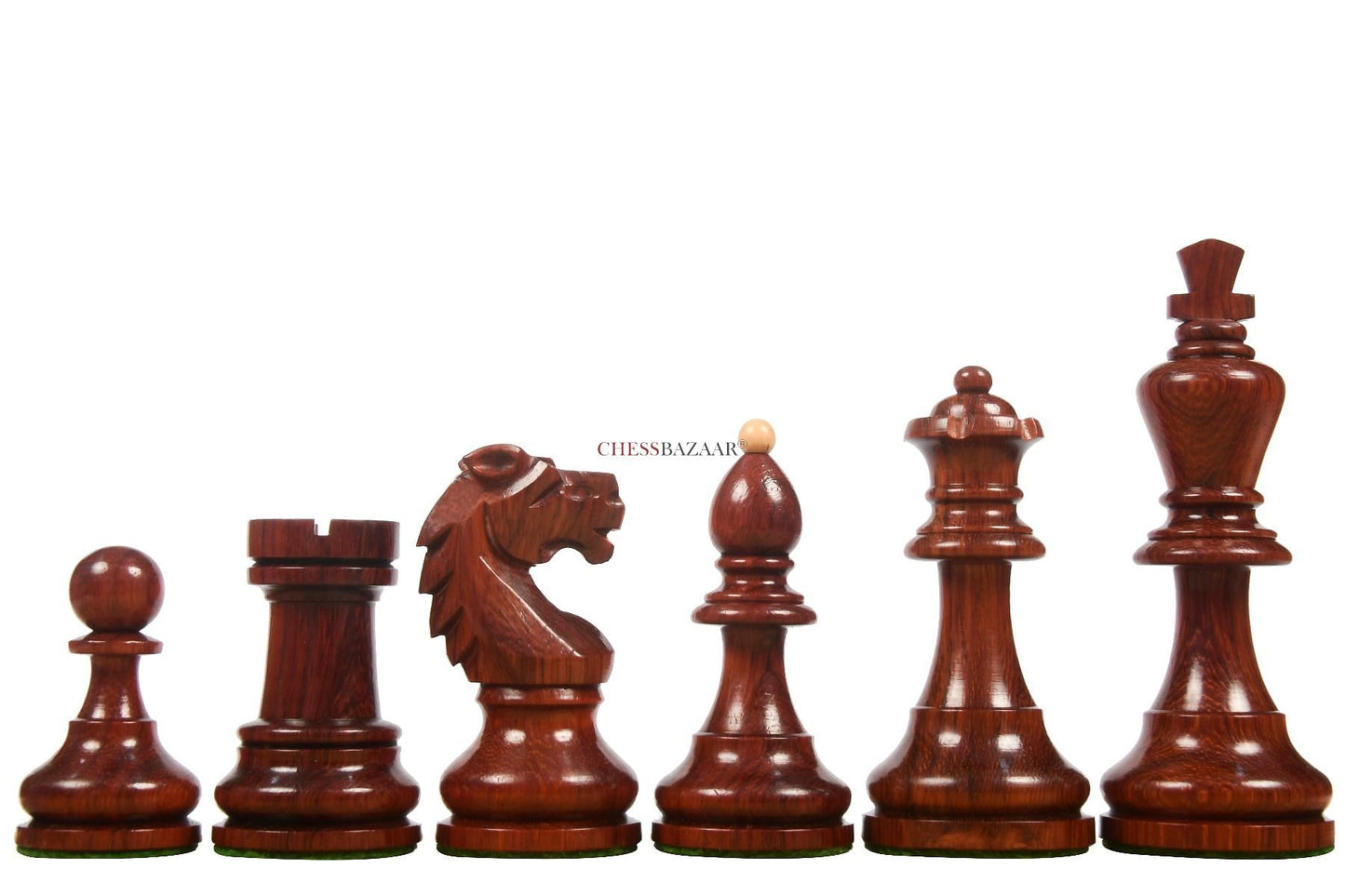 Special Edition Reproduced Vintage 1950's Circa Bohemia Staunton Series German Chess Pieces in Bud Rosewood and Boxwood - 3.89" King