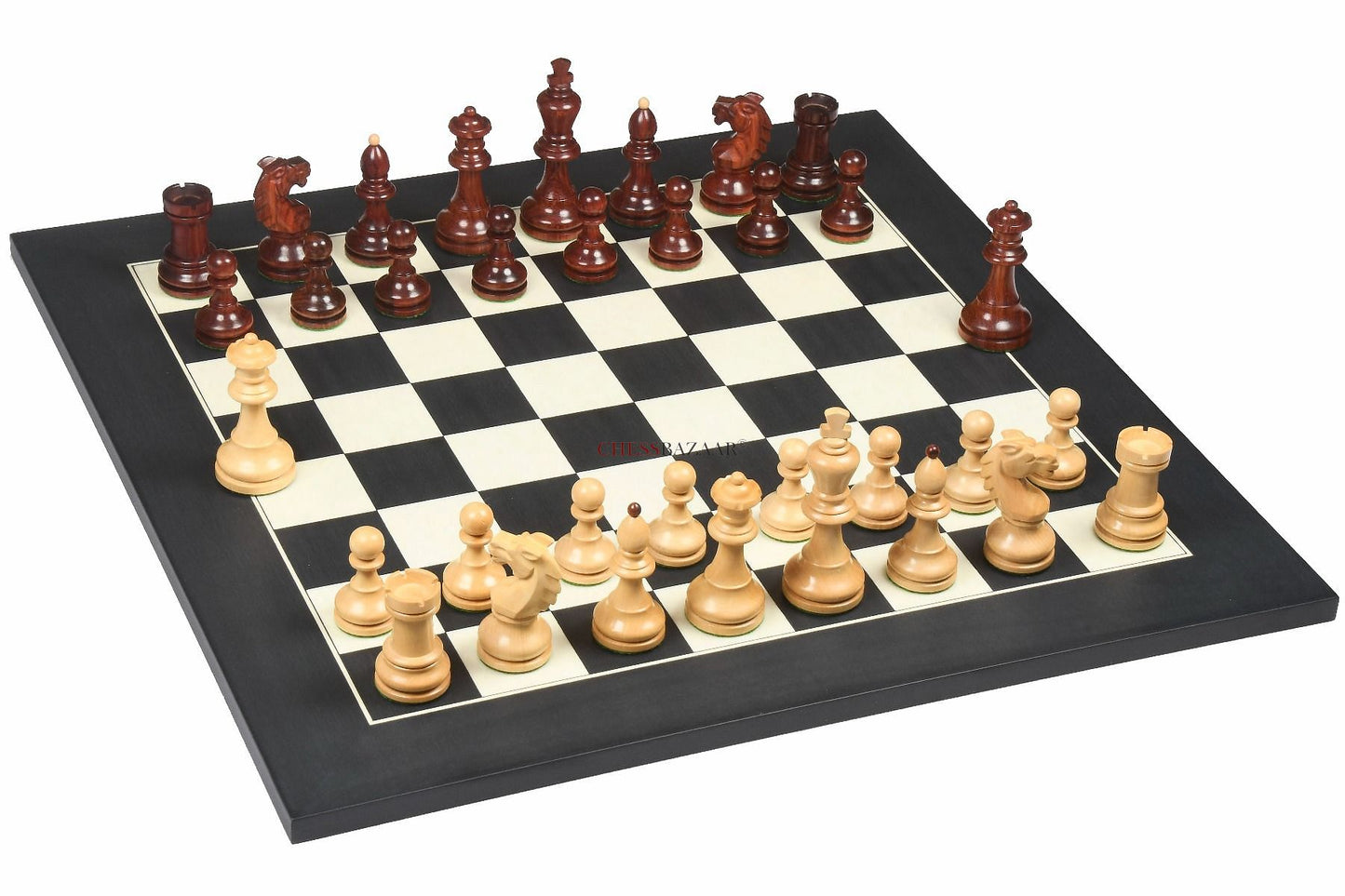 Special Edition Reproduced Vintage 1950's Circa Bohemia Staunton Series German Chess Pieces in Bud Rosewood and Boxwood - 3.89" King
