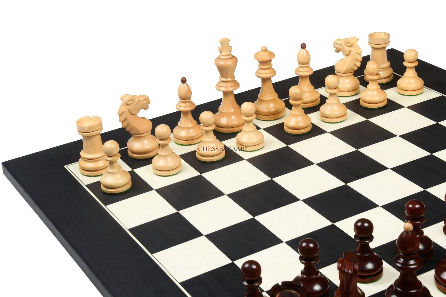 Special Edition Reproduced Vintage 1950's Circa Bohemia Staunton Series German Chess Pieces in Bud Rosewood and Boxwood - 3.89" King