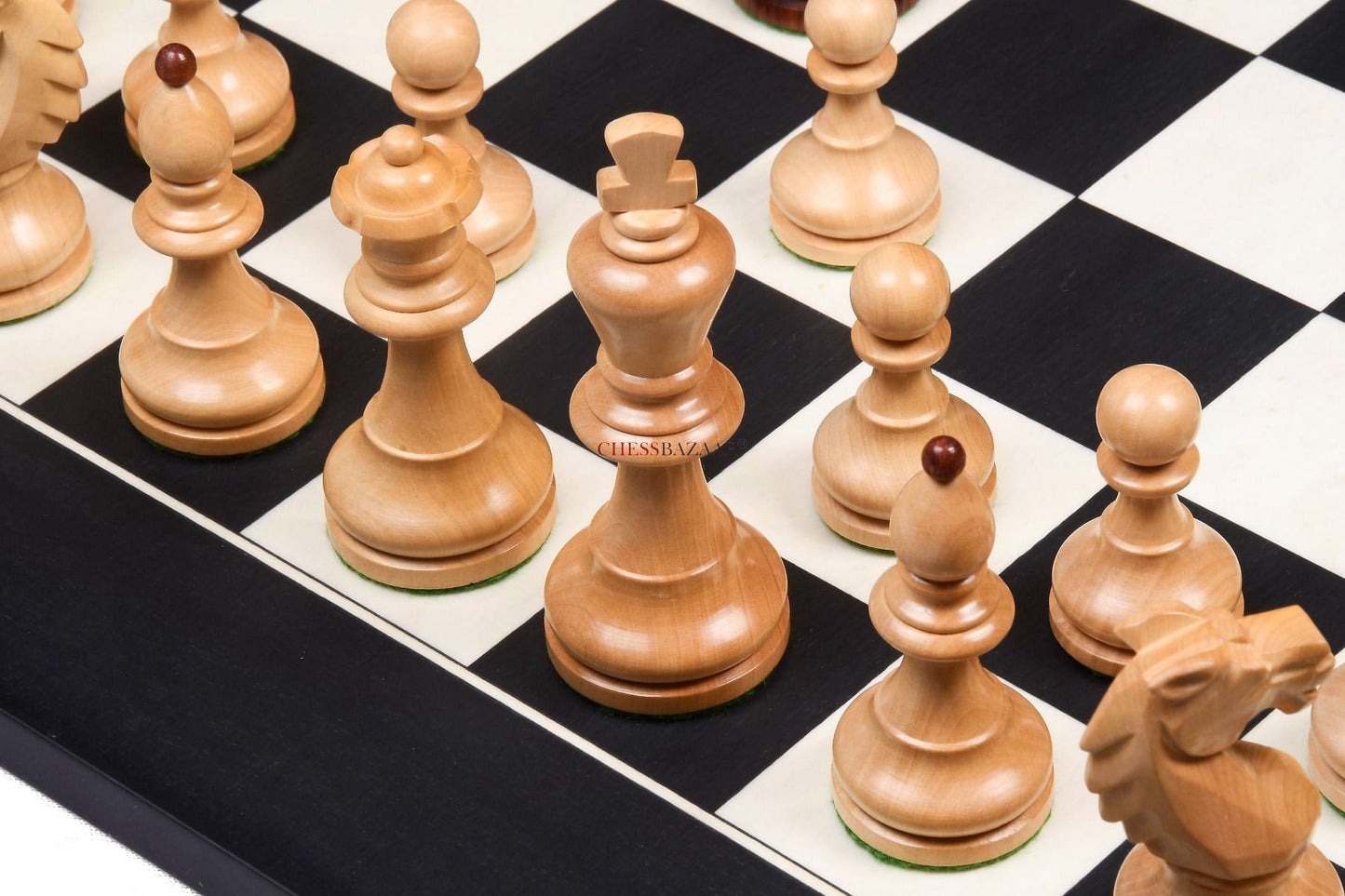 Special Edition Reproduced Vintage 1950's Circa Bohemia Staunton Series German Chess Pieces in Bud Rosewood and Boxwood - 3.89" King