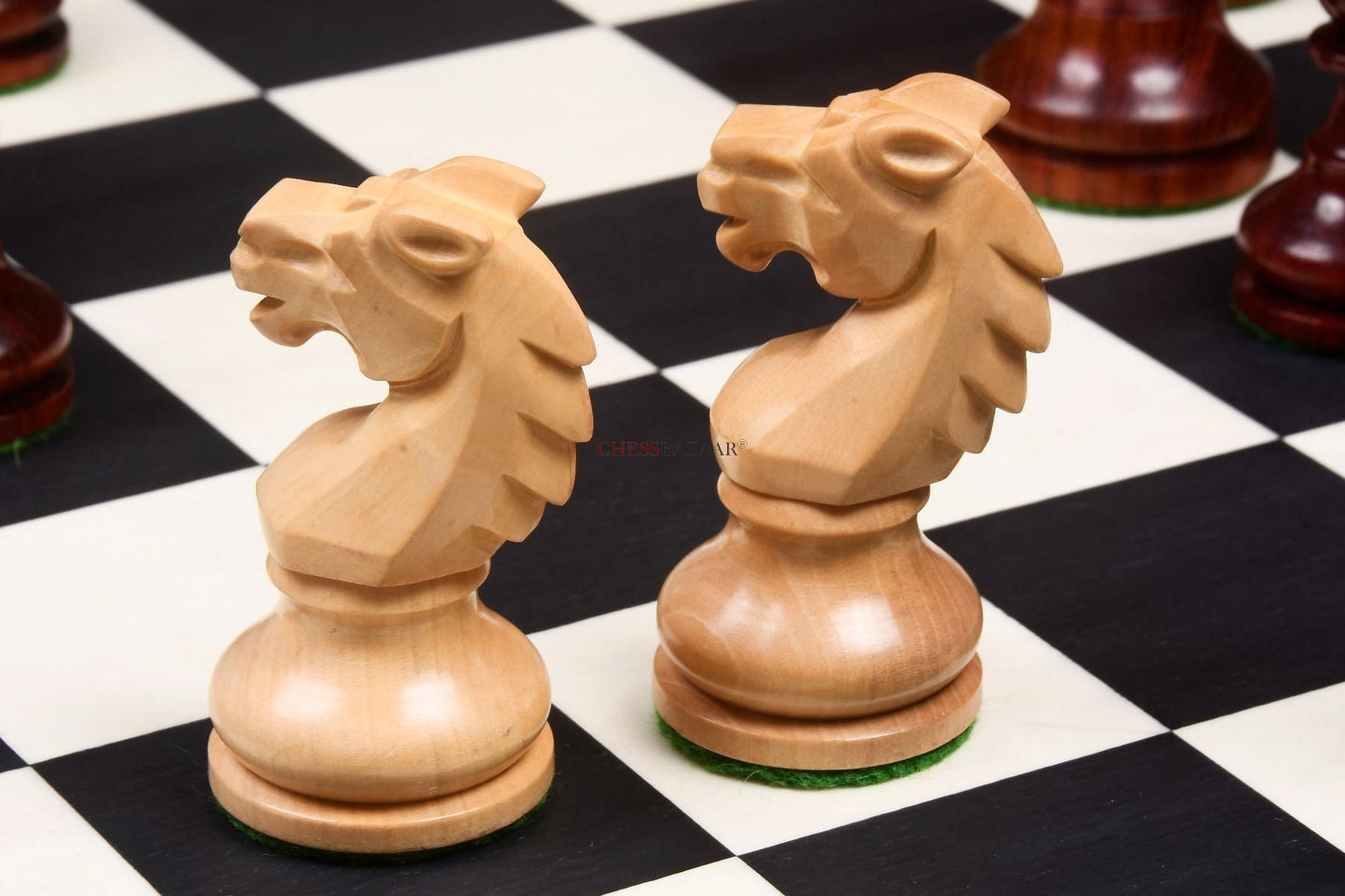 Special Edition Reproduced Vintage 1950's Circa Bohemia Staunton Series German Chess Pieces in Bud Rosewood and Boxwood - 3.89" King
