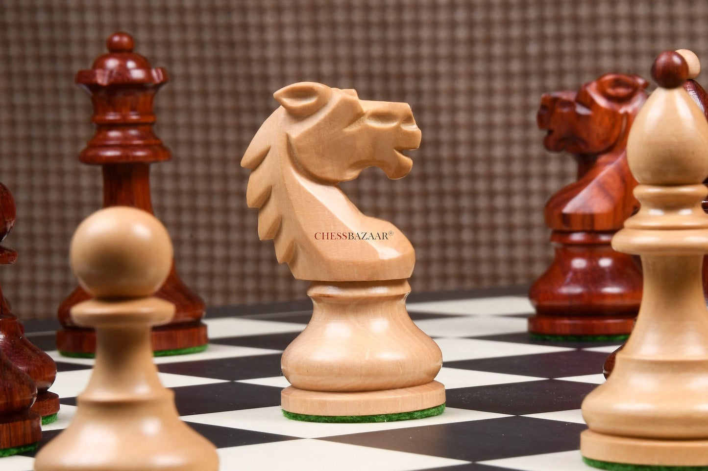 Special Edition Reproduced Vintage 1950's Circa Bohemia Staunton Series German Chess Pieces in Bud Rosewood and Boxwood - 3.89" King