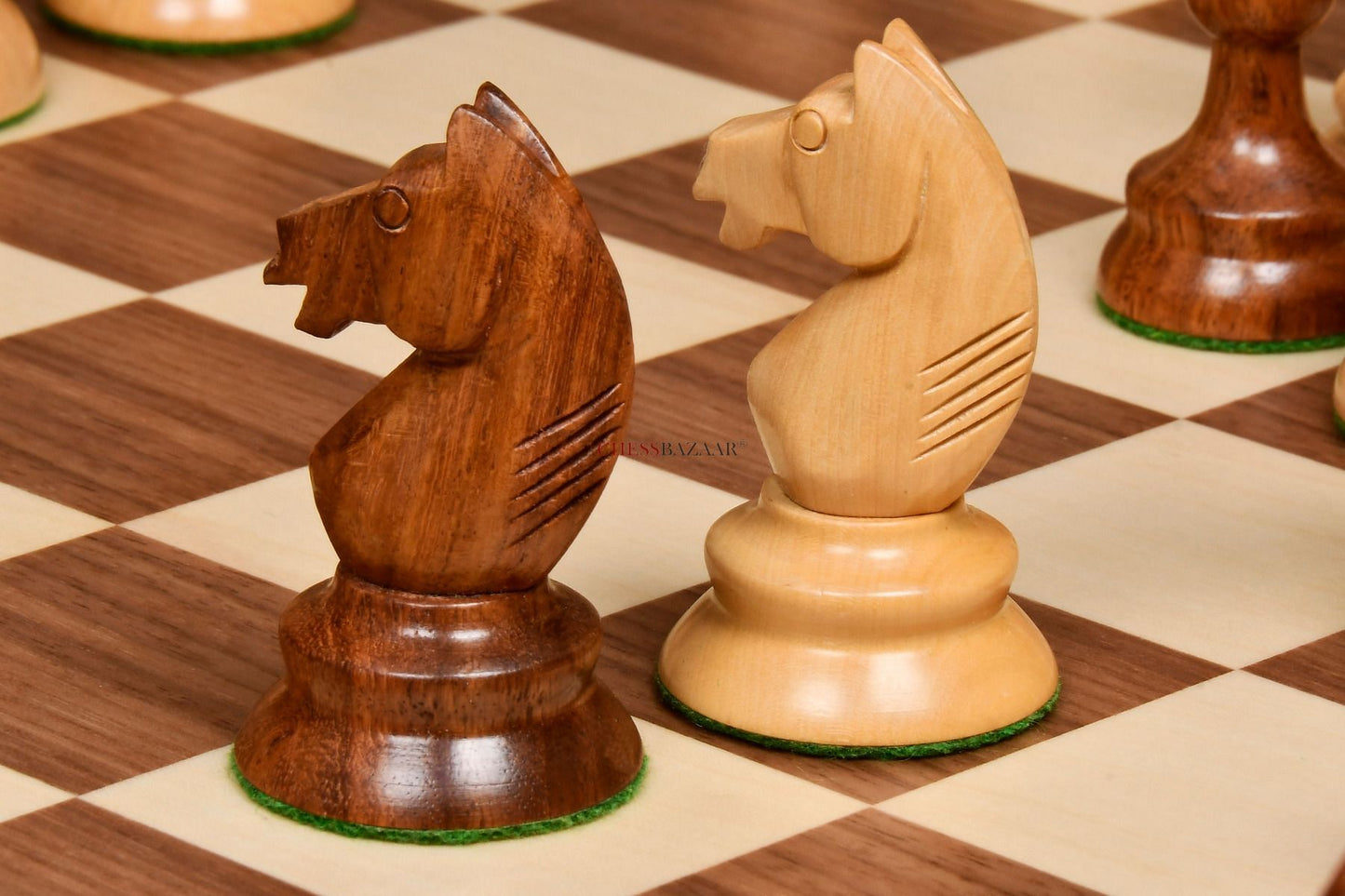 The 1937 7th Stockholm Olympiad Reproduced Chess Pieces in Sheesham Wood & Box Wood - 3.75" King