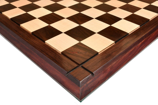 Deluxe Indian Rosewood / Maple Wooden Chess Board 21" - 55 mm