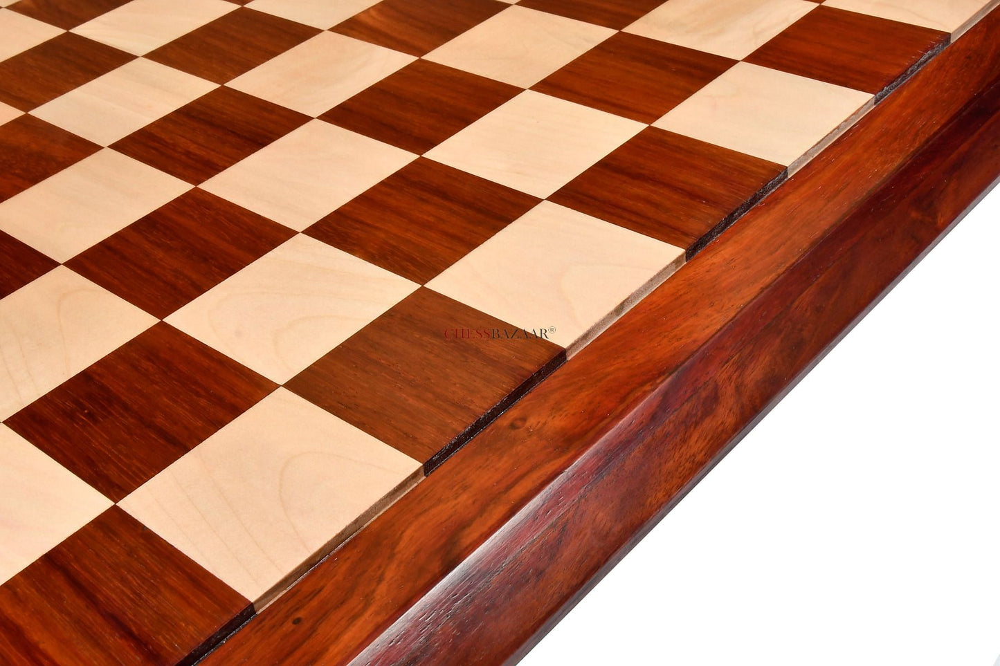 Deluxe Bud Rosewood / Maple Wooden Chess Board 23" - 60 mm