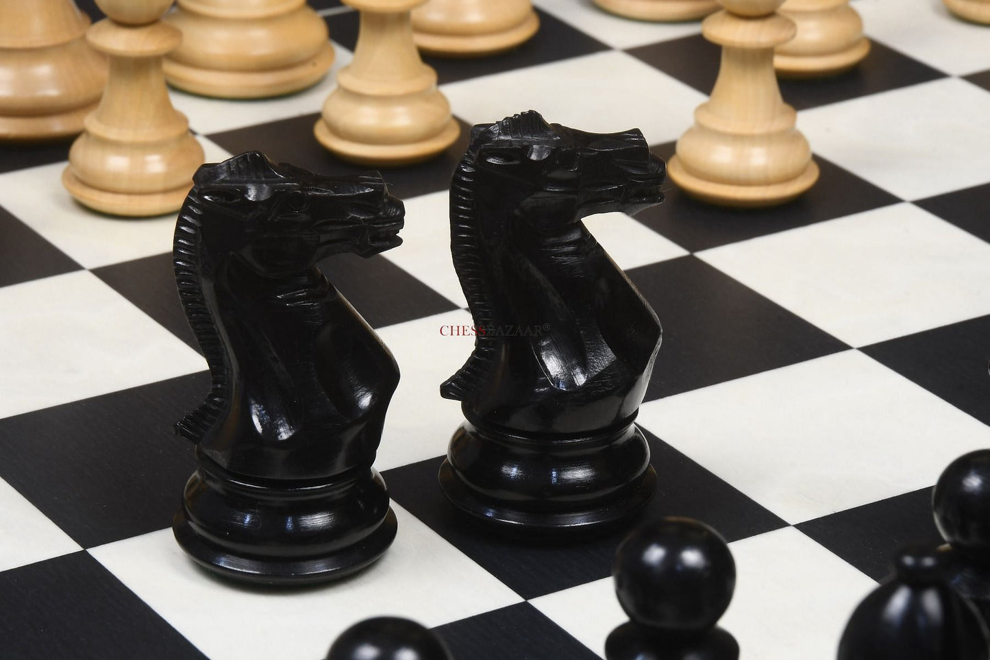 The Honour of Staunton (HOS) Series Weighted Chess Pieces in Ebony & Box Wood - 4.0" King