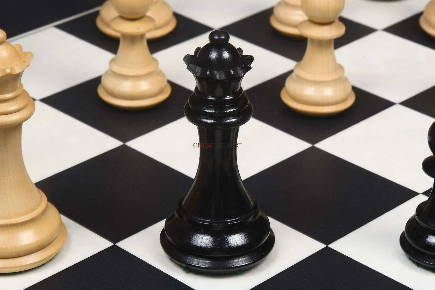 The Honour of Staunton (HOS) Series Weighted Chess Pieces in Ebony & Box Wood - 4.0" King
