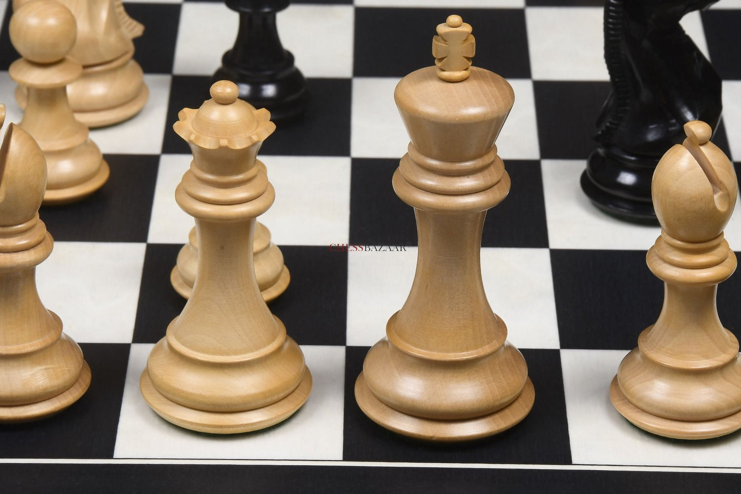 The Honour of Staunton (HOS) Series Weighted Chess Pieces in Ebony & Box Wood - 4.0" King