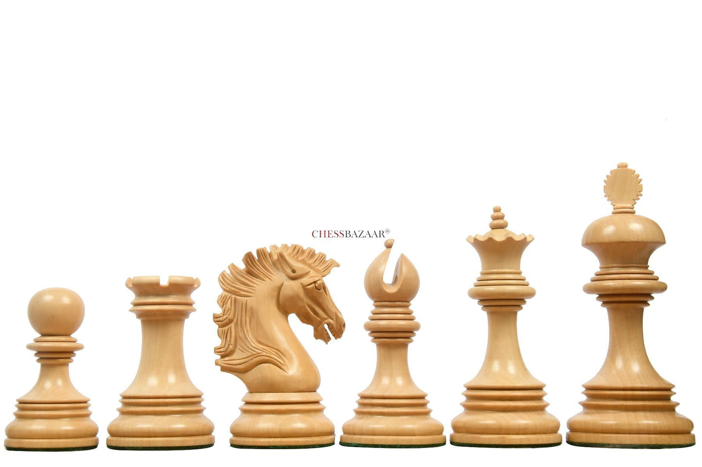 New Indian-American Luxury Series Weighted Chess Pieces in Genuine Ebony Wood & Indian Box Wood V2.0 - 4.4" King